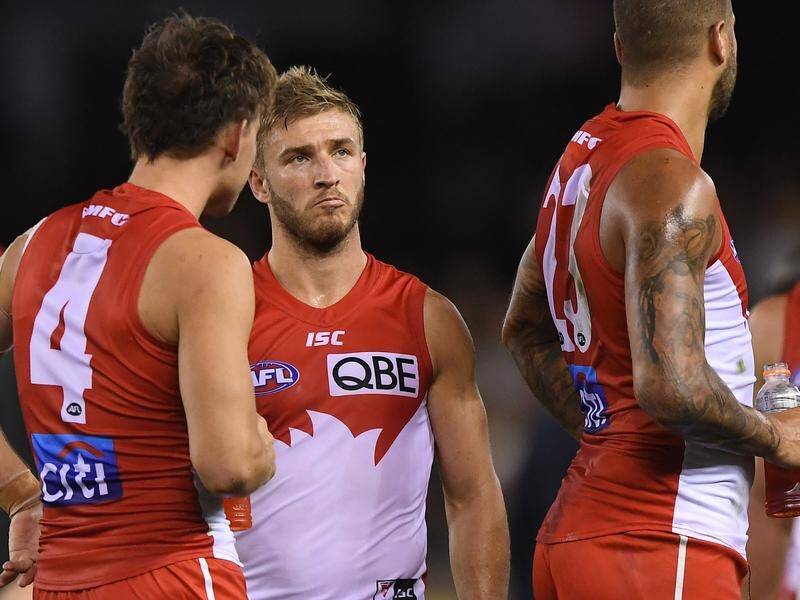 Veteran Kieren Jack (centre) could be on the outer at the Swans.
