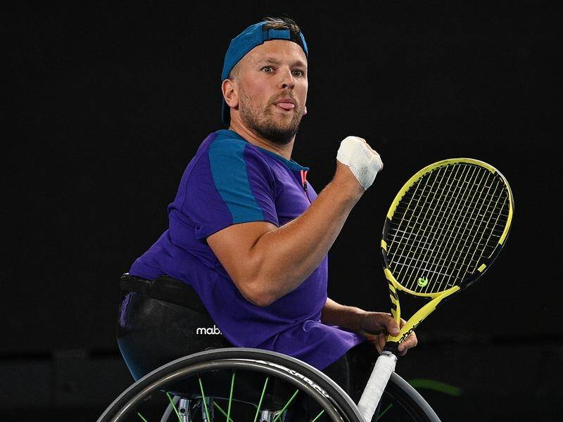 Australian wheelchair tennis star Dylan Alcott has defended his Wimbledon quad singles title.
