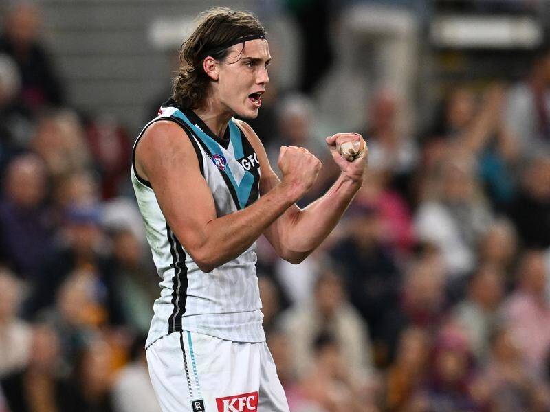 Ollie Lord is happy to stay at Port Adelaide, despite strong family ties with Geelong. (Darren England/AAP PHOTOS)