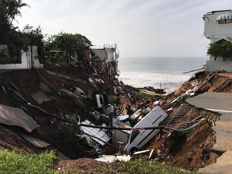 Multiple homes have collapsed in Durban after heavy rains caused flooding and mudslides.