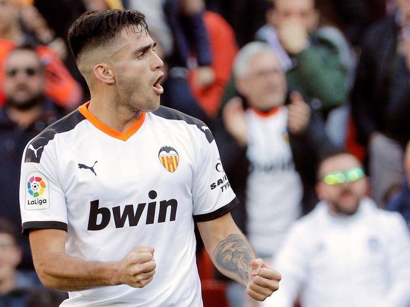 Valencia forward Maxi Gomez has scored in their 1-0 victory over Eibar in Spain's La Liga.