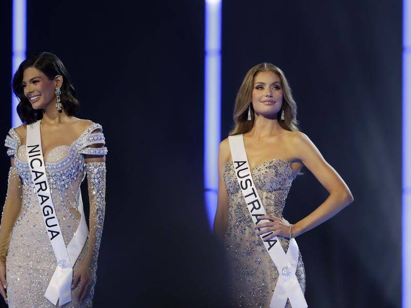 Miss Australia Moraya Wilson (centre) missed out on the Miss Universe crown, won by Miss Nicaragua. Picture via EPA PHOTO