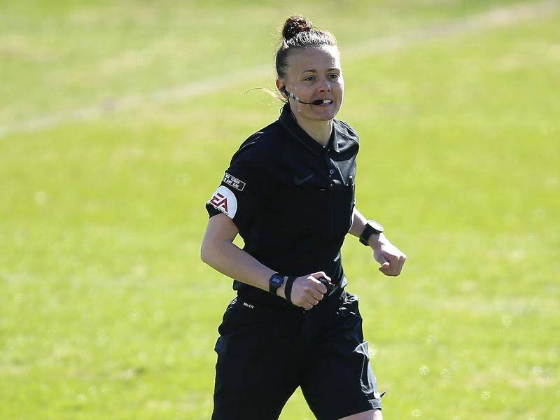 Rebecca Welch made history when she refereed a match between Harrogate Town and Port Vale.