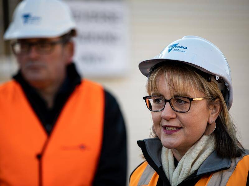 Victorian Premier Jacinta Allan has announced a major work contract for the Suburban Rail Loop. (Diego Fedele/AAP PHOTOS)