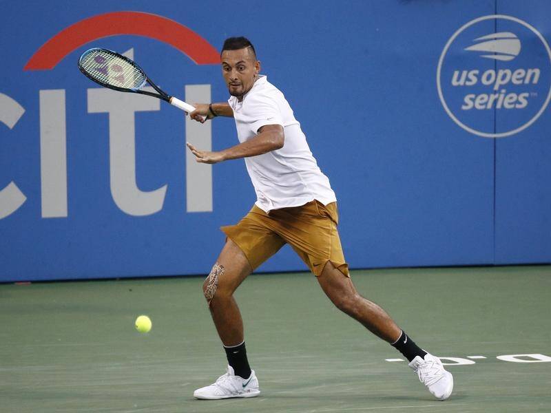 Nick Kyrgios beat Stefanos Tsitsipas to win his sixth ATP title at last year's Citi Open.