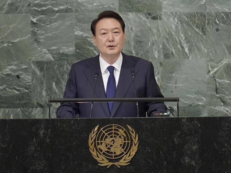 South Korea's Yoon Suk Yeol will raise Russia's ties with North Korea at the UN General Assembly. (AP PHOTO)