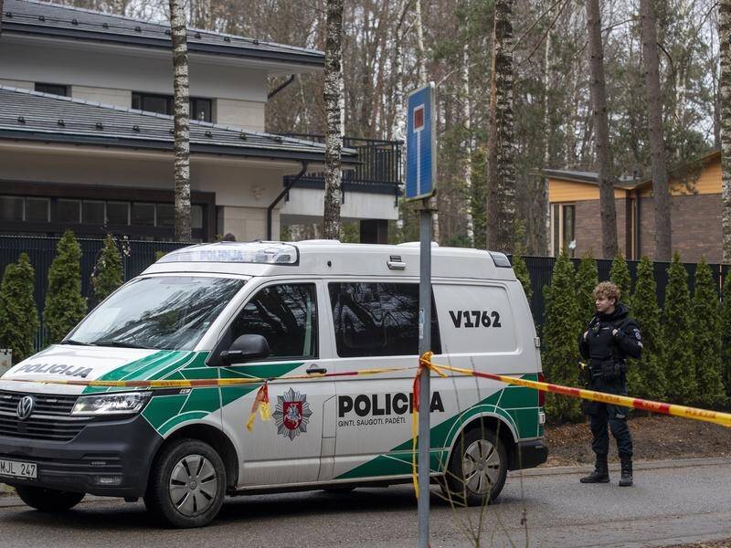 Alexei Navalny aide Leonid Volkov blames Russia for the attack outside his home in Lithuania. (AP PHOTO)