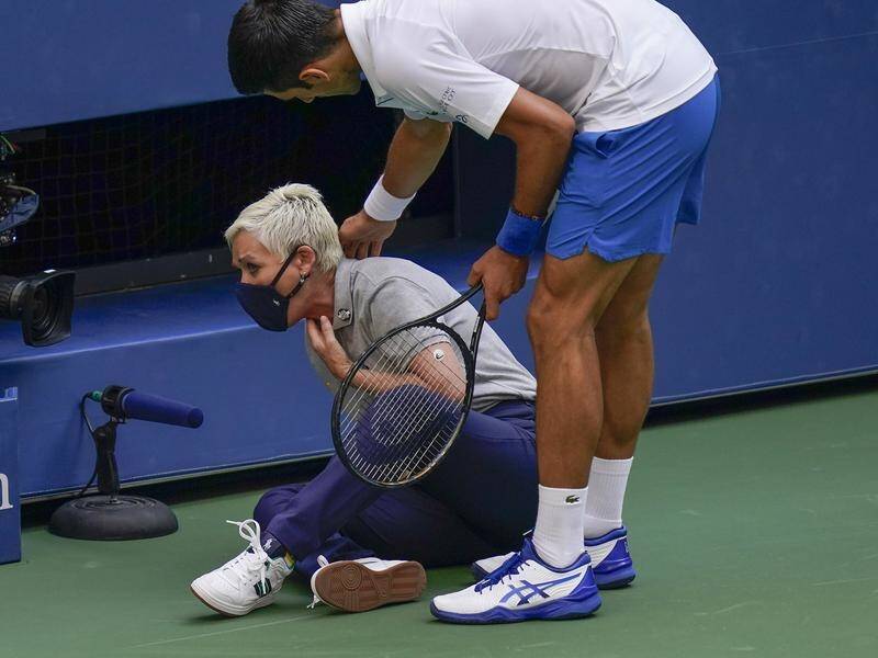 Novak Djokovic has been disqualified from the US Open after hitting lineswoman with a ball.