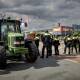 Dutch police say they had to fire shots when protesting farmers drove tractors at them.