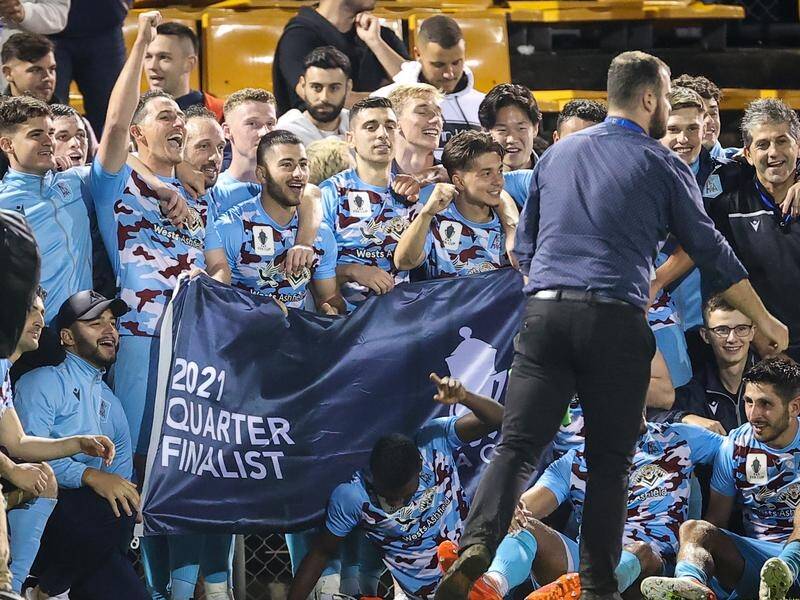 APIA Leichhardt have upset Western Sydney Wanderers to reach the quarter-finals of the FFA Cup.