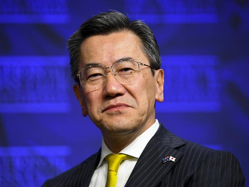 Japan's ambassador Shingo Yamagami says Tokyo stands ready to co-operate on defence technology. (Lukas Coch/AAP PHOTOS)
