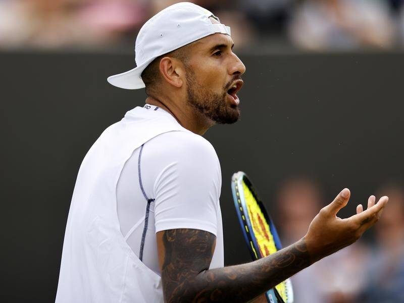 Nick Kyrgios won a battle within to safely progress to the Wimbledon second round.