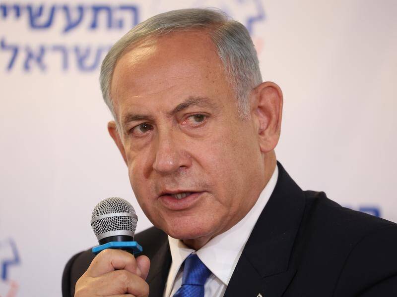 Former Israeli prime minister Benjamin Netanyahu is back on the campaign trail. (EPA PHOTO)