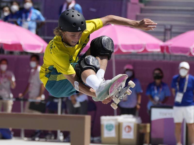Australian Keegan Palmer has won gold in the men's park skateboarding at the Tokyo Olympics.