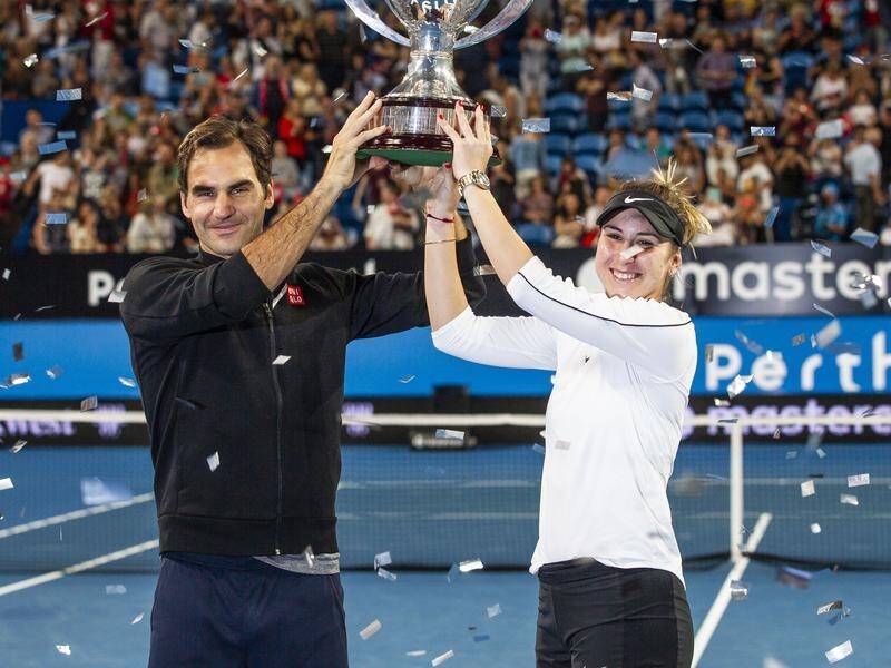 Switzerland's Roger Federer and Belinda Bencic won the last Hopman Cup in 2019. (Tony McDonough/AAP PHOTOS)