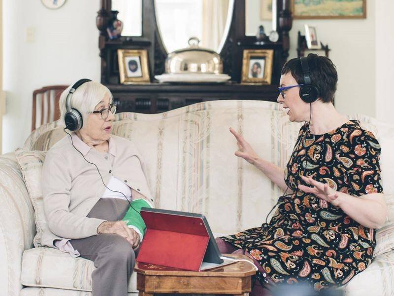 Anne Brassil tells her life story to daughter Dimity in Albury Wodonga so the memories are not lost. (PR HANDOUT IMAGE PHOTO)