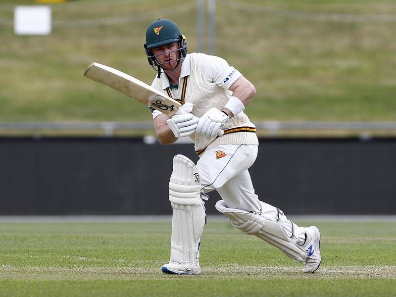 Mac Wright was Tasmania's first-innings top scorer in the Sheffield Shield clash with NSW.