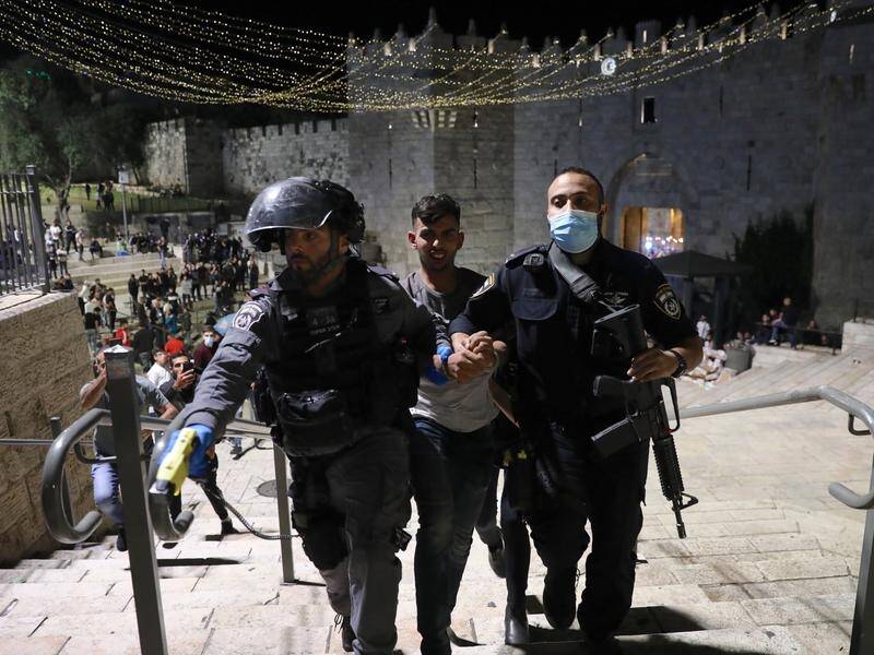 Clashes erupted after some Palestinians protested after prayers against evictions in Jerusalem.