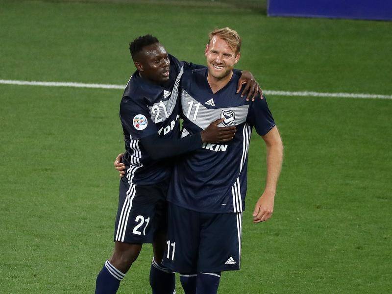 The return of Ola Toivonen (R) will boost Melbourne Victory for their A-League clash with Sydney FC.