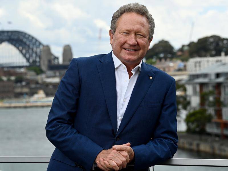 Andrew Forrest says Fortescue is already benefitting from the transition away from fossil fuels. (Bianca De Marchi/AAP PHOTOS)