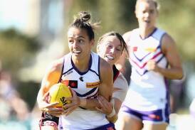 Ange Stannett will miss the Dockers' entire 2024 season after damaging the ACL in her left knee. (Rob Prezioso/AAP PHOTOS)