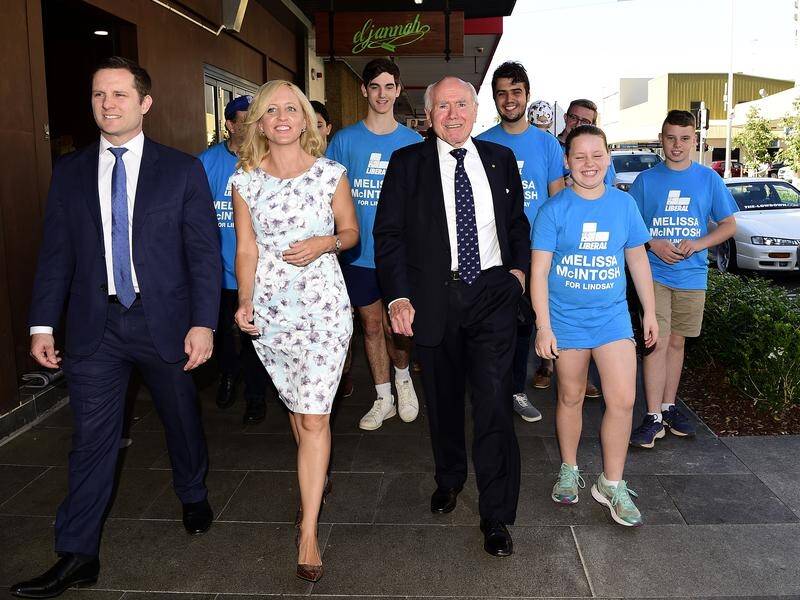 Liberals candidate Melissa McIntosh has campaigned with John Howard in her bid to win Lindsay.