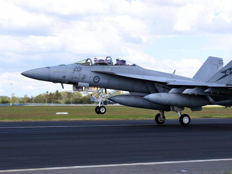 An RAAF Super Hornet jet has crashed before taking off at the Amberley air base in Queensland.