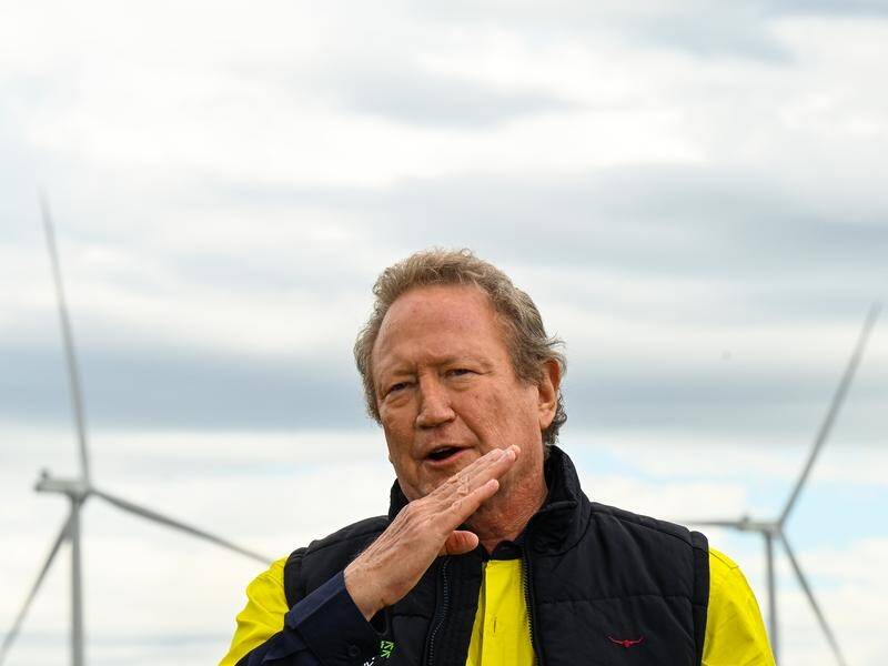 Andrew Forrest has revealed a $2.75 billion alliance with GE Vernova for wind turbine supply. (Lukas Coch/AAP PHOTOS)