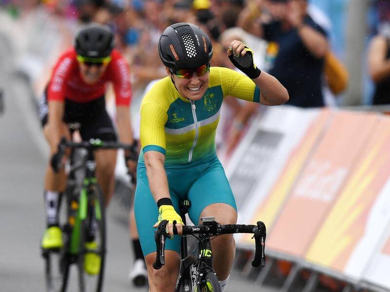 Chloe Hosking claimed her first national criterium title in Ballarat on Friday.