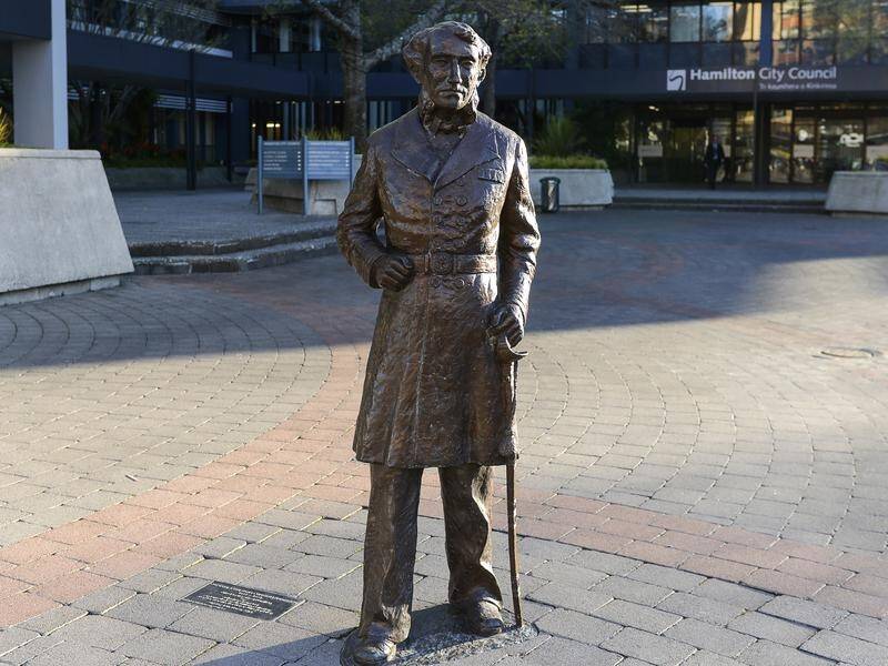 A statue of Captain John Hamilton has been taken down in the NZ city of Hamilton named after him.