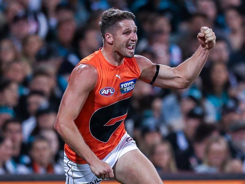 In-form GWS forward Jesse Hogan says he'll enter the preliminary final at the peak of his powers. (Matt Turner/AAP PHOTOS)