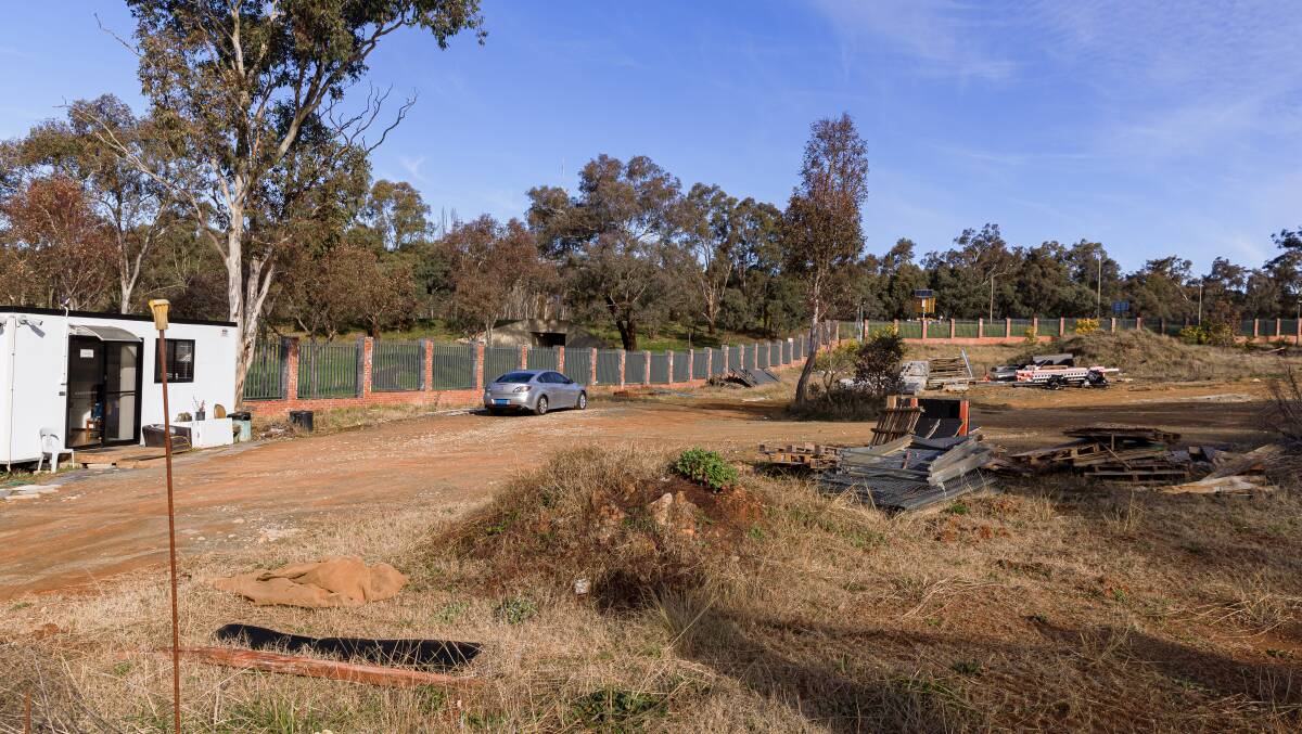Construction materials lie unused on the Yarralumla site where a new Russian embassy was to be built. Picture: Sitthixay Ditthavong