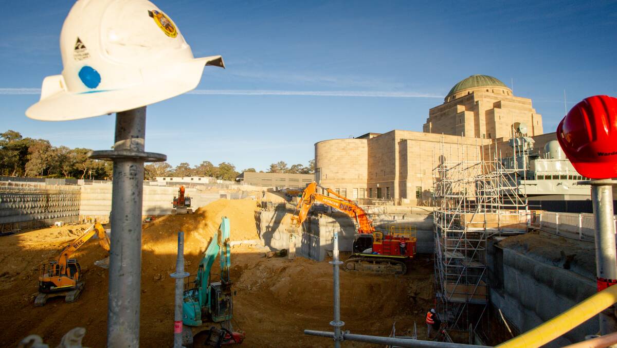 Australian War Memorial development of Anzac Hall work site. Picture: Elesa Kurtz