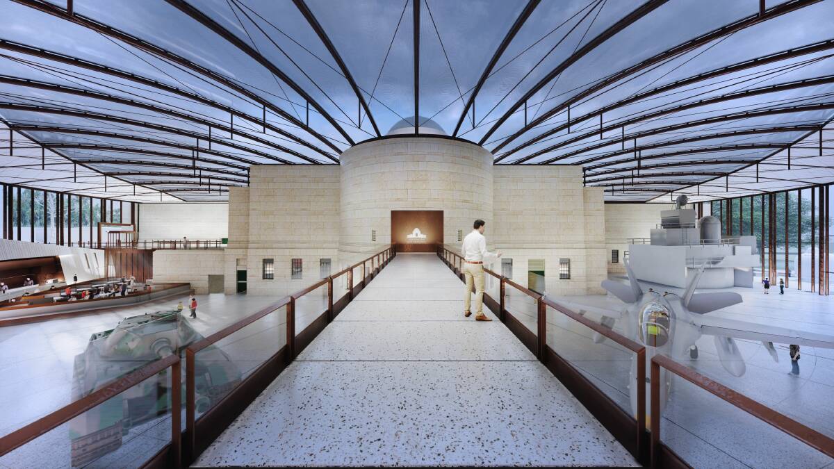 Architects' vision of the new Anzac Hall. Picture: Australian War Memorial