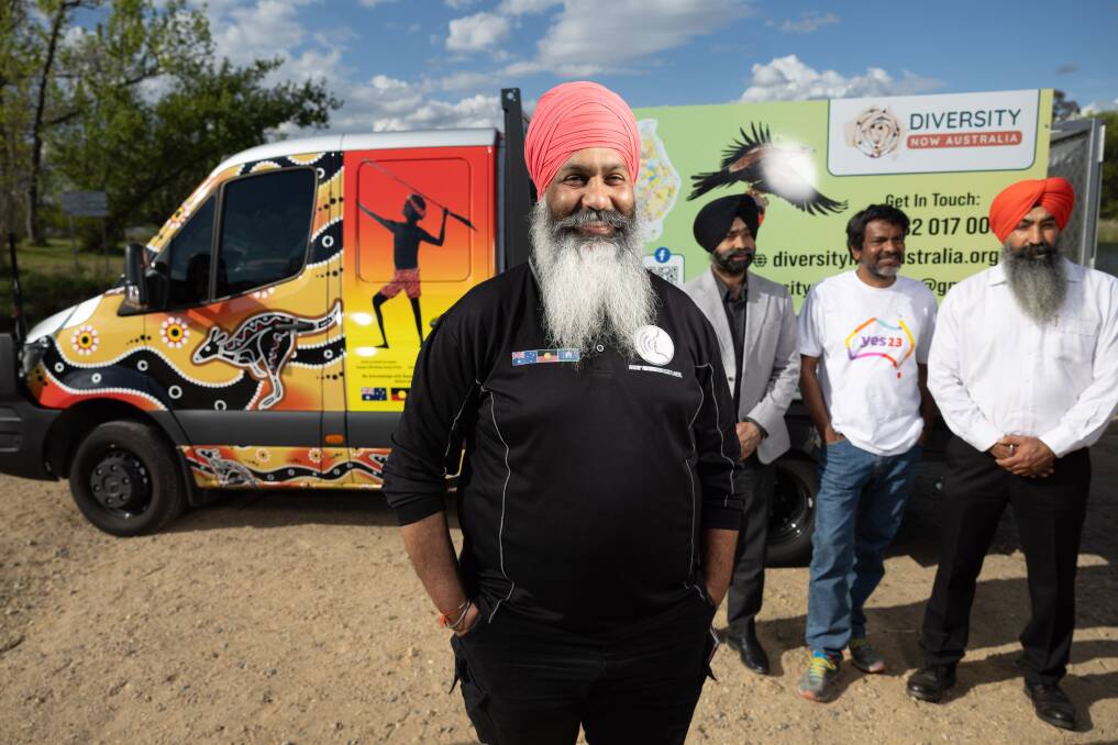 Amar Singh (foreground) with (background, left to right) Jag Singh, Shanti Reddy and Amardeep Singh. Picture by Gary Ramage