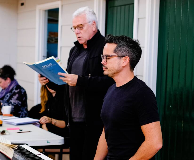 Director Peter Coleman-Wright and conductor Dane Lam in rehearsal for La Clemenza. Picture: Supplied