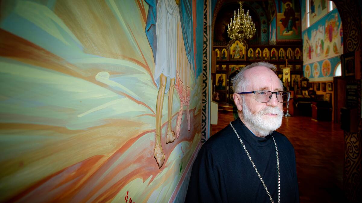 Father Alexander Morozow in St John the Baptist Cathedral. Picture: Elesa Kurtz