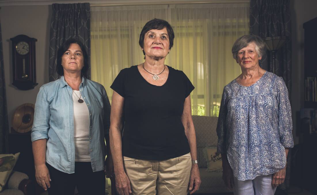 (Left to right) Ann Finlay, Rosslyn Williams and Eunice Jolliffe who campaigned for a full-time coroner after delays to inquests into family members. Picture: Jamila Toderas