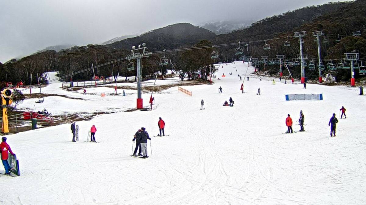 Thredbo's beginners' slope on Friday. Picture: Resort webcam