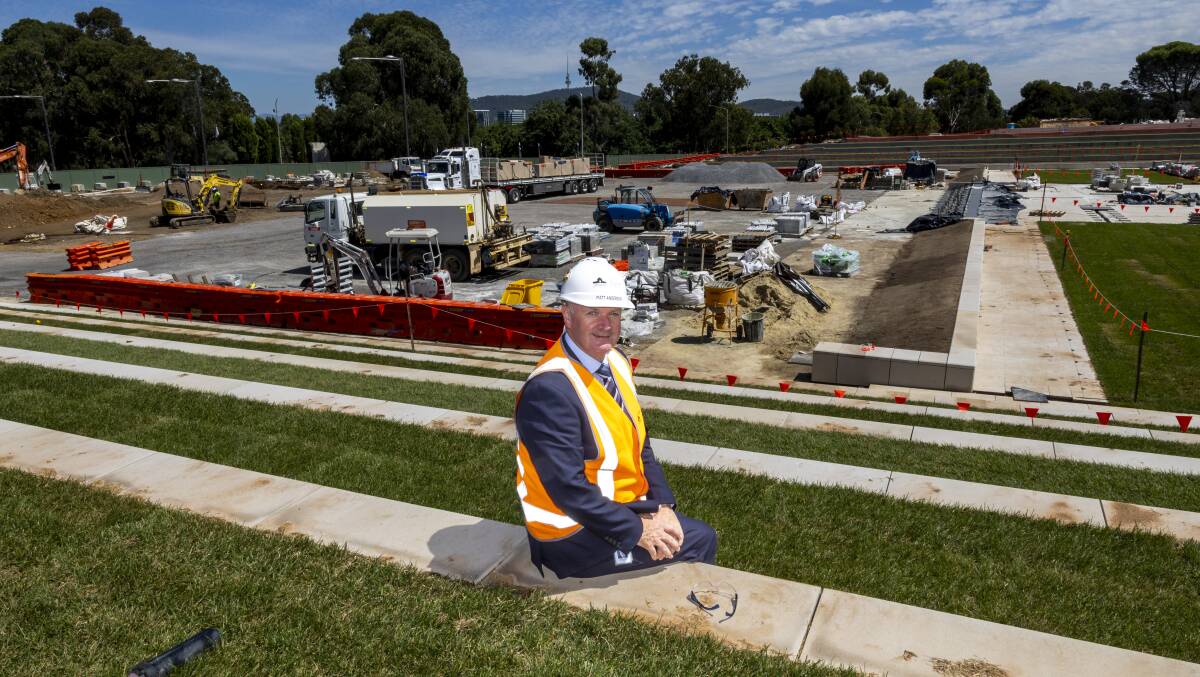 Australian War Memorial Director Matt Anderson on the new terracing. Picture by Gary Ramage