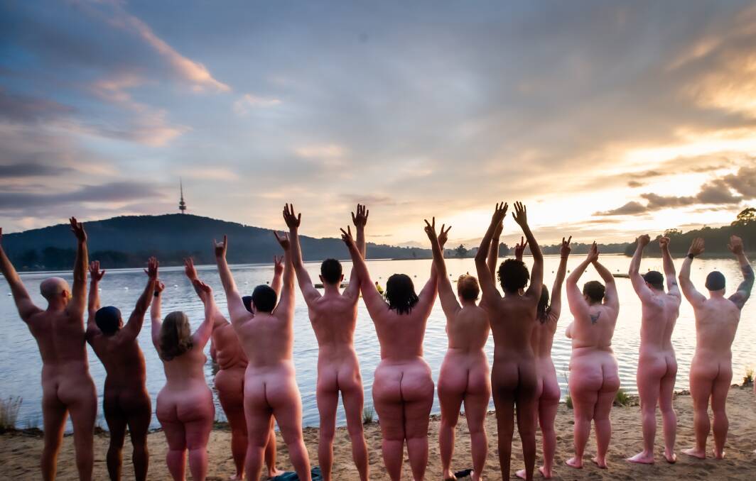 I'll forgive the people who took off their clothes at dawn on Monday to swim in Lake Burley Griffin for charity. Picture: Karleen Minney