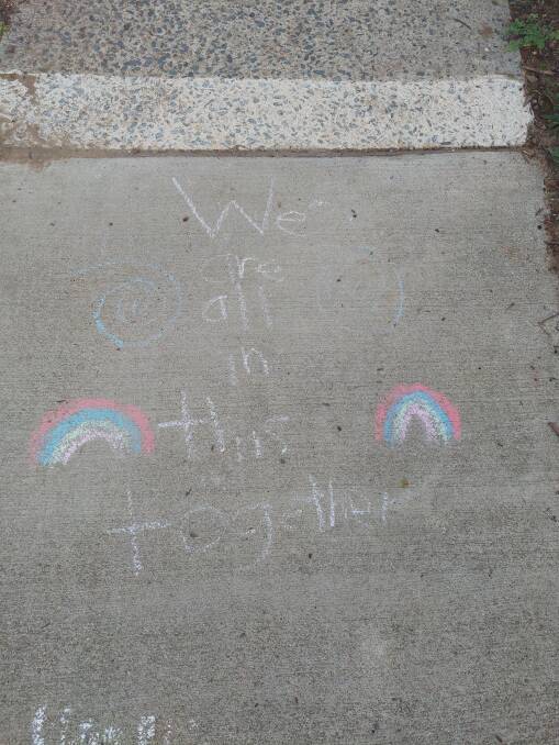 The chalked words on a footpath in Queanbeyan. Picture: Supplied
