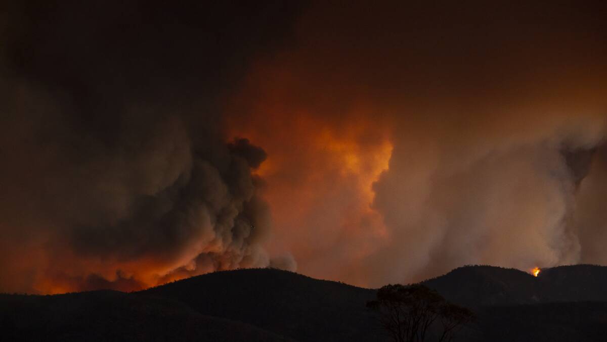 The bushfire in Namadgi National Park. Picture: Sitthixay Ditthavong