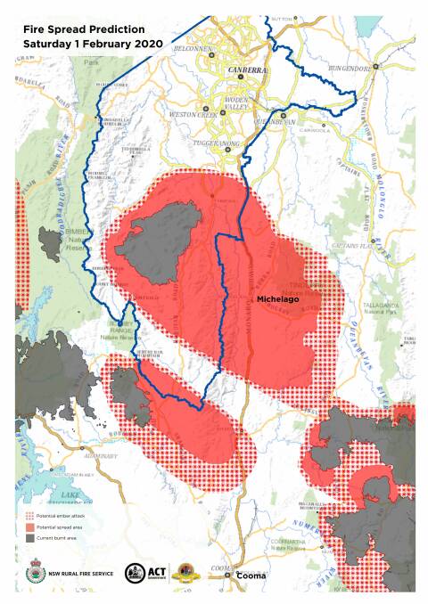 'Potential to spread close to suburbs of Canberra': ESA reveals predicted fire spread