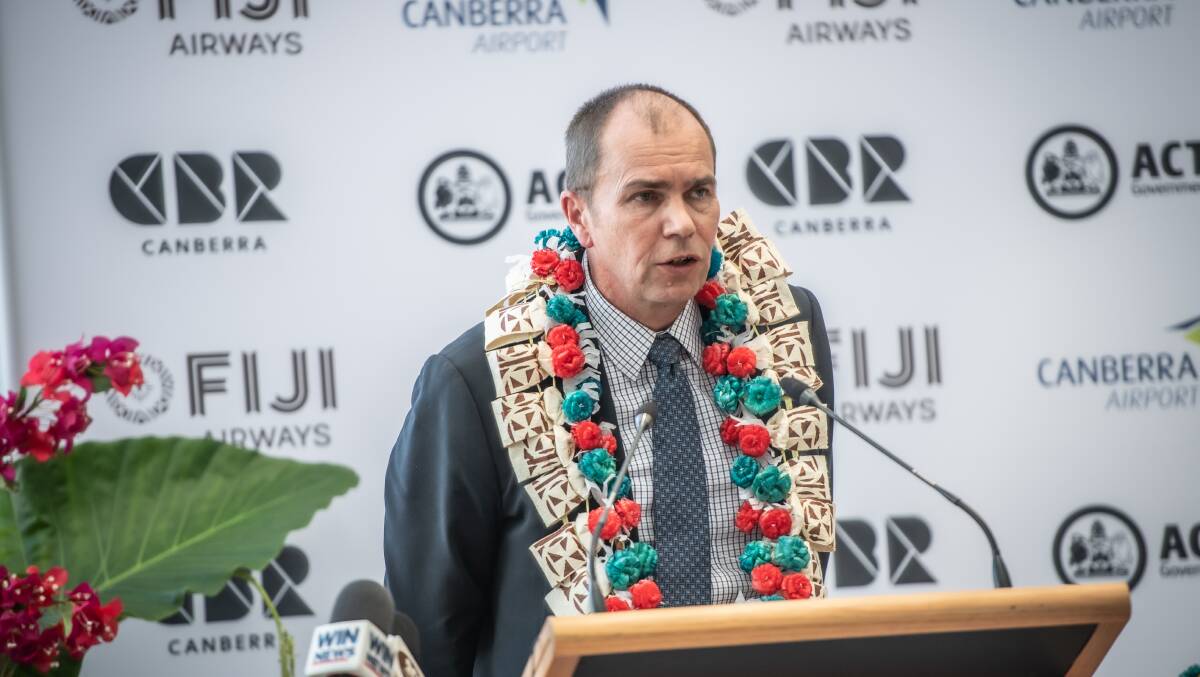 Canberra Airport Head of Aviation, Michael Thomson, when Fiji flights started. Picture by Karleen Minney