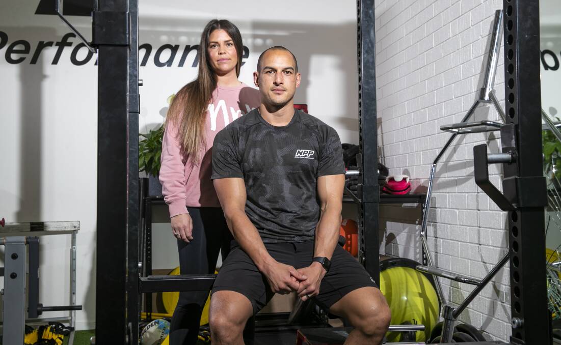 Gym owners Beth and Tim Cornforth are frustrated that they can't operate their business. Picture: Keegan Carroll