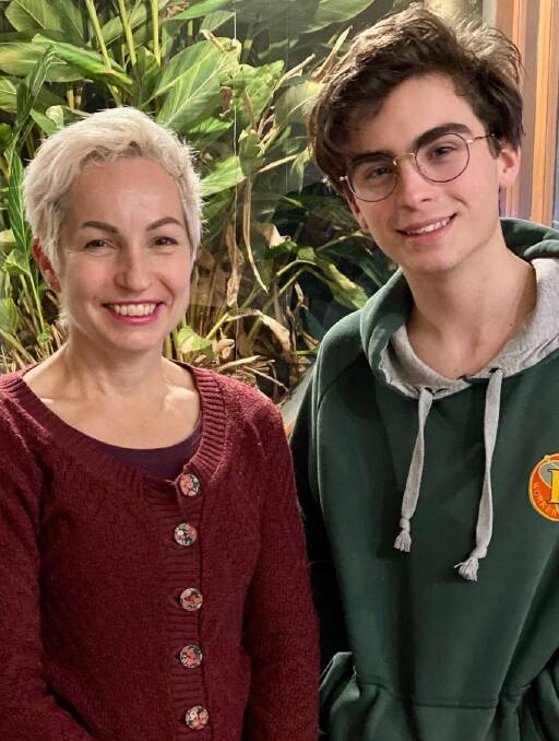 Deanna Hayes, left, with her son Ambrose, one of eight young people who took the Environment Minister to court. Picture: Supplied