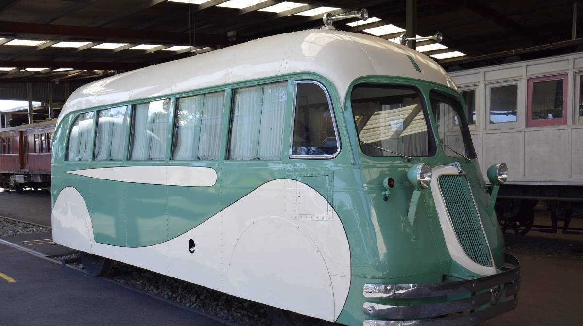A Rail Paybus similar to this one at the NSW Railway Museum in Thirlmere was blown up by robbers at Yanderra in December 1941. Picture: Hugh Llewelyn/NSW Rail Museum