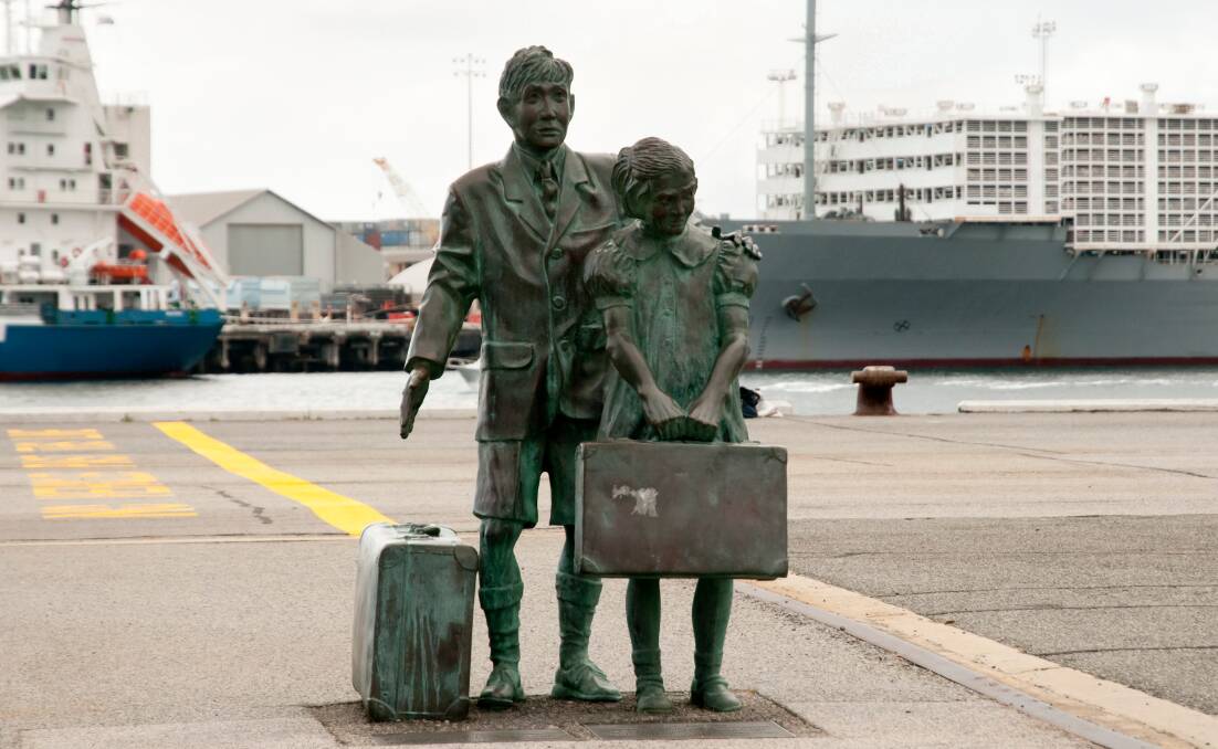 A statue in Fremantle honours immigrant children. Picture: Shutterstock