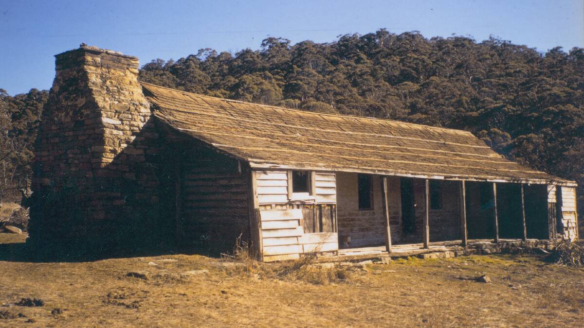 Bobeyan Homestead, with the iron removed showing the shingled roof, in 1972 just prior to its removal from the park. Picture: Steve Brayshaw